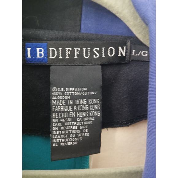 I.B. Diffusion VINTAGE 80’s Multicolor Color Block Blazer Pockets Relaxed Fit  L - Picture 9 of 14